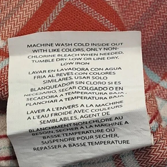 NWT Wrangler Men’s Sz 2XL Stretch Red Plaid Stripe Long Sleeve Shirt Button Down - Picture 11 of 11